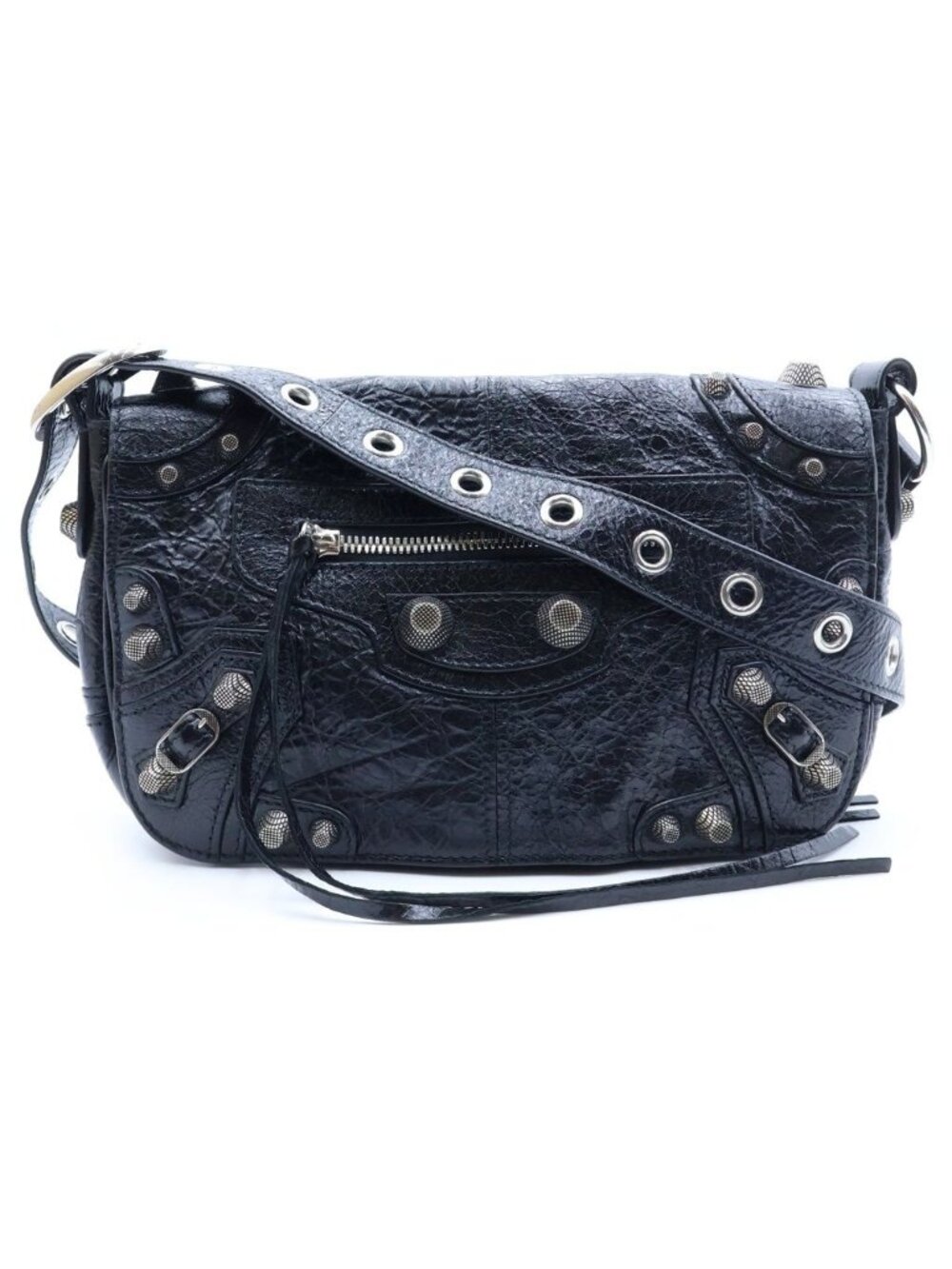 Balenciaga Le Cagole XS Shoulder Bag Black Leather Silver